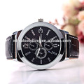 New arrival trendy leather band 3 dial decoration men watch 2014